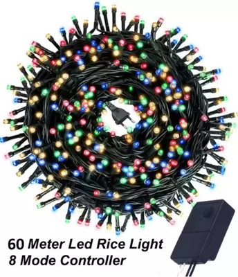 ONIX DELIGHT 56 LEDs 14 m Multicolor Color Changing Strip Rice Lights(Pack of 1)