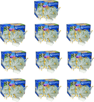 SAYENY 40 LEDs 15 m Yellow, White Steady String Rice Lights(Pack of 10)