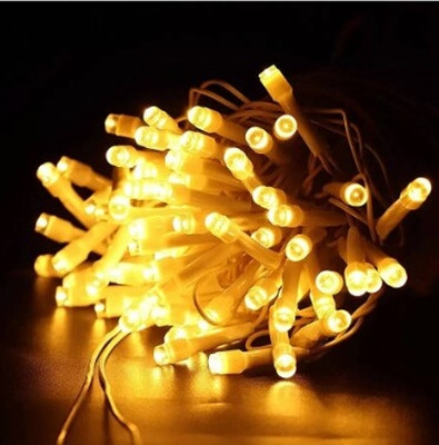 RADHAV 100 LEDs 5 m Gold Flickering, Steady String Rice Lights(Pack of 1)