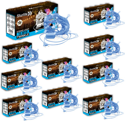 Sturlite 46 LEDs 10 m Blue Steady Bulb Rice Lights(Pack of 10)