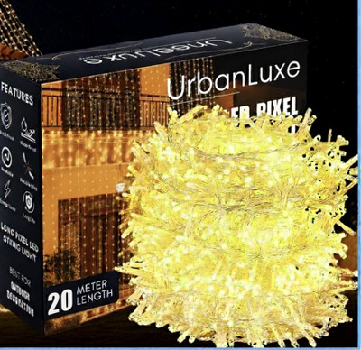 UrbanLuxe 56 LEDs 20 m Yellow Steady Bulb Rice Lights(Pack of 1)