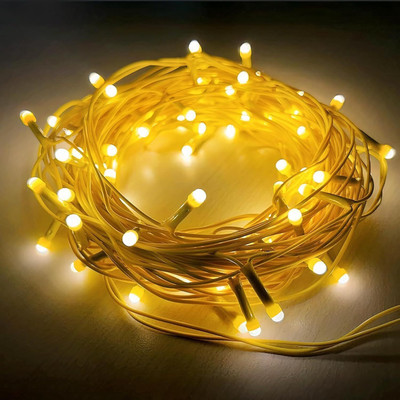 MUMU 42 LEDs 12 m Yellow Steady Bulb Rice Lights(Pack of 2)