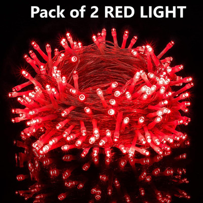 CityArt 44 LEDs 12 m Red Steady Bulb Rice Lights(Pack of 2)
