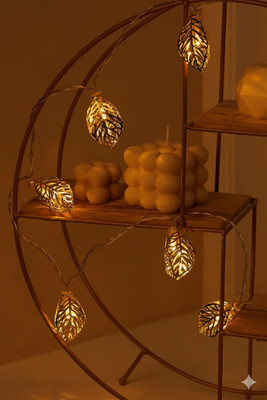 GlowFest 16 LEDs 4.5 m Yellow Steady Leaf Rice Lights(Pack of 1)