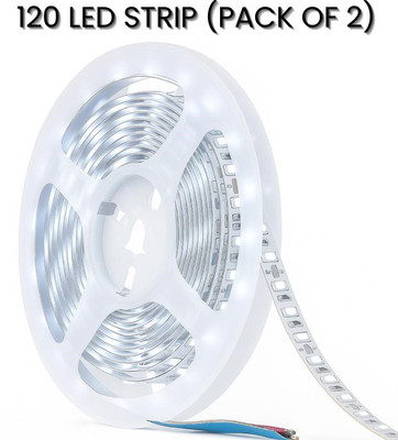 spark world 120 LEDs 5 m White Steady Strip Rice Lights(Pack of 2)