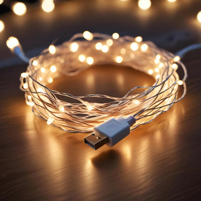 LEDDIT 50 LEDs 6 m Yellow Steady String Rice Lights(Pack of 1)