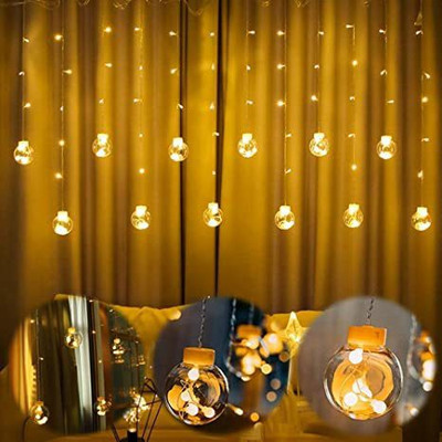 spark world 12 LEDs 2.5 m Yellow Steady, Flickering Bulb Rice Lights(Pack of 1)