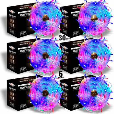 Pick Ur Needs 60 LEDs 30 m Multicolor Color Changing Bulb Rice Lights(Pack of 6)