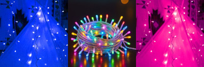 PKG 35 LEDs 10 m Multicolor Steady String Rice Lights(Pack of 3)
