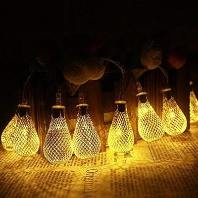 Leela Planet Magic 10 LEDs 3 m Yellow Steady Water Drop Rice Lights(Pack of 1)