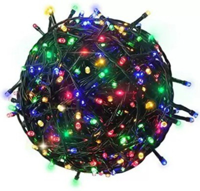 REIRSON 100 LEDs 10 m Multicolor, Black Color Changing, Flickering String Rice Lights(Pack of 1)