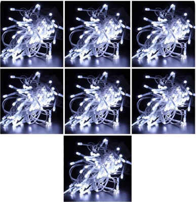 Business Squad 112 LEDs 12.5 m White Steady String Rice Lights(Pack of 7)