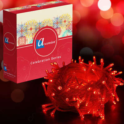 Ascension 40 LEDs 10.9 m Red Steady Bulb Rice Lights(Pack of 1)