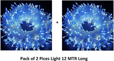 NEERUSSTORE 36 LEDs 12 m Blue Steady Ball Rice Lights(Pack of 1)