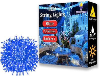 FIZZYTECH 40 LEDs 11 m Blue Color Changing String Rice Lights(Pack of 1)