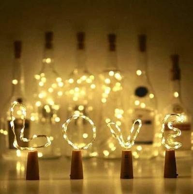 PRIMERISE 20 LEDs 2.03 m Yellow Steady Bulb Rice Lights(Pack of 1)