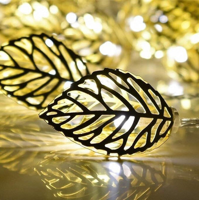 Raghav trading 10 LEDs 5 m Gold Steady Leaf Rice Lights(Pack of 10)