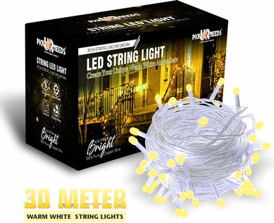 Pick Ur Needs 74 LEDs 30 m Beige Flickering String Rice Lights(Pack of 1)