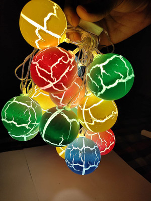 Crystal zone 16 LEDs 4 m Multicolor Steady Ball Rice Lights(Pack of 1)