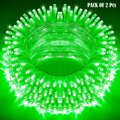 R Art 40 LEDs 11 m Green Steady String Rice Lights(Pack of 2)