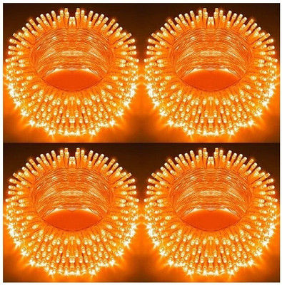 AP Source 40 LEDs 12 m Orange Steady Ball Rice Lights(Pack of 4)