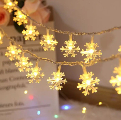 WunderVoX 14 LEDs 3.35 m Transparent Steady Snow Flake Rice Lights(Pack of 1)