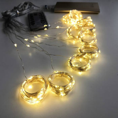 KAVYARA 300 LEDs 3 m Yellow Flickering String Rice Lights(Pack of 1)