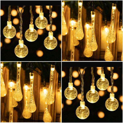 yashswin 14 LEDs 3 m Yellow Flickering Ball Rice Lights(Pack of 1)