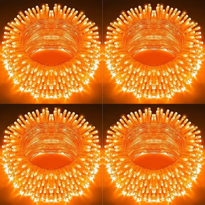 spark world 40 LEDs 11 m Orange Steady Bulb Rice Lights(Pack of 4)