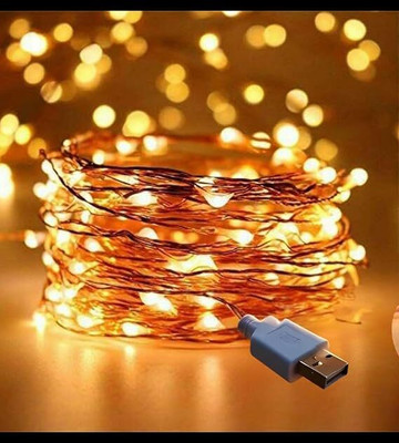 diyadecor 180 LEDs 5 m Gold Steady String Rice Lights(Pack of 1)