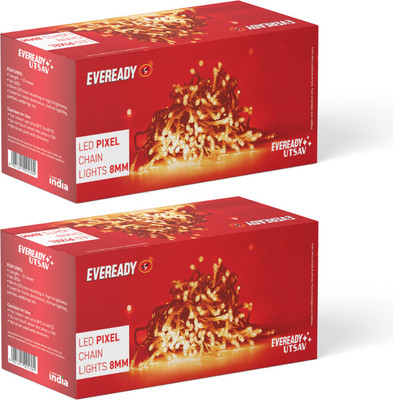 EVEREADY 46 LEDs 10 m White Steady Bulb Rice Lights(Pack of 2)