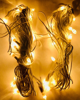 shubh depawali 70 LEDs 6.1 m White Steady Bulb Rice Lights(Pack of 2)