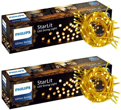 PHILIPS 72 LEDs 12 m Yellow Steady String Rice Lights(Pack of 2)
