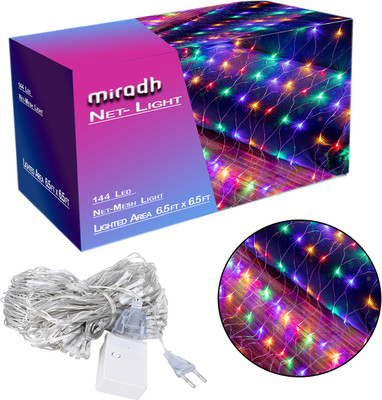 MIRADH 144 LEDs 2 m Multicolor Color Changing, Flickering, Steady String Rice Lights(Pack of 1)