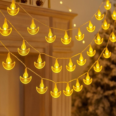 One23POP 14 LEDs 3 m Yellow Steady Diya Rice Lights(Pack of 1)