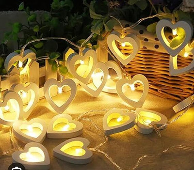 Whandly 14 LEDs 3 m White, Yellow Steady Heart Rice Lights(Pack of 1)