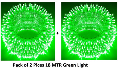 Jee Dee 60 LEDs 18 m Green Steady Ball Rice Lights(Pack of 2)