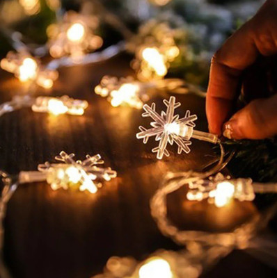 WunderVoX 14 LEDs 3.35 m Transparent Steady Snow Flake Rice Lights(Pack of 1)