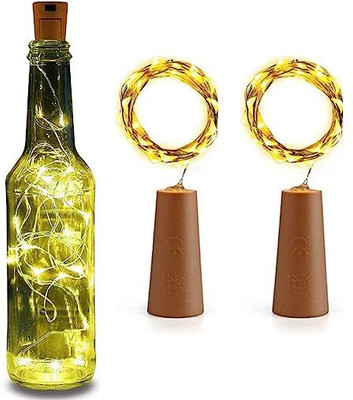 Teko 20 LEDs 2 m Gold Steady Bottle Rice Lights(Pack of 2)