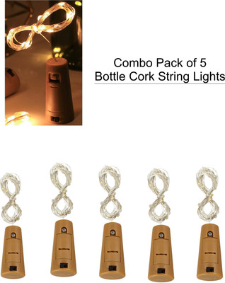 Raga Plus 20 LEDs 77 m Yellow Steady String Rice Lights(Pack of 5)