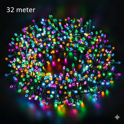 GlowFest 1500 LEDs 32 m Multicolor Color Changing, Flickering, Steady Box Rice Lights(Pack of 1)