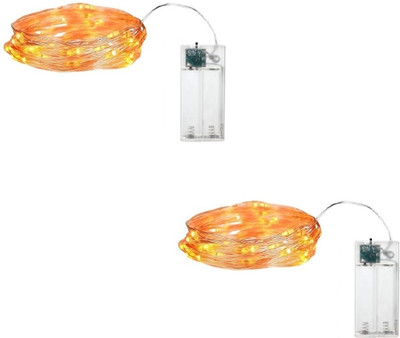Trendx 30 LEDs 3 m Gold Steady String Rice Lights(Pack of 2)