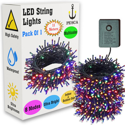 PESCA 40 LEDs 11 m Multicolor Steady String Rice Lights(Pack of 1)