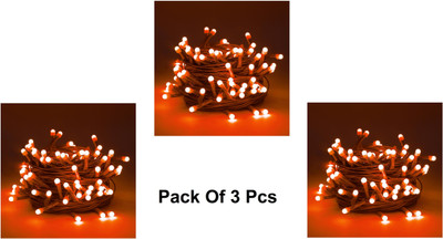 Jee Dee 40 LEDs 15 m Orange Steady Ball Rice Lights(Pack of 3)