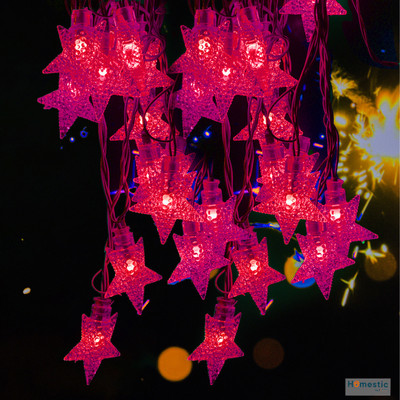 HOMESTIC 20 LEDs 10 m Red Steady Star Rice Lights(Pack of 1)