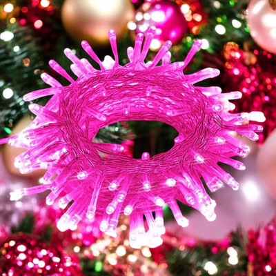 Artopia 36 LEDs 15 m Pink Steady Bulb Rice Lights(Pack of 1)