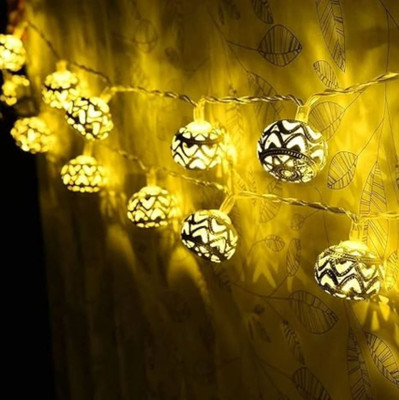 xenith 14 LEDs 3 m Gold Steady Ball Rice Lights(Pack of 1)