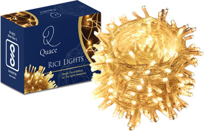 QUACE 40 LEDs 12 m Yellow Steady String Rice Lights(Pack of 1)