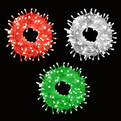 Home Delight 42 LEDs 12 m Red, White, Green Steady String Rice Lights(Pack of 3)
