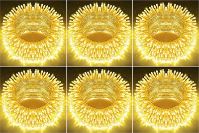 spark world 22 LEDs 6.5 m Yellow Steady Bulb Rice Lights(Pack of 6)